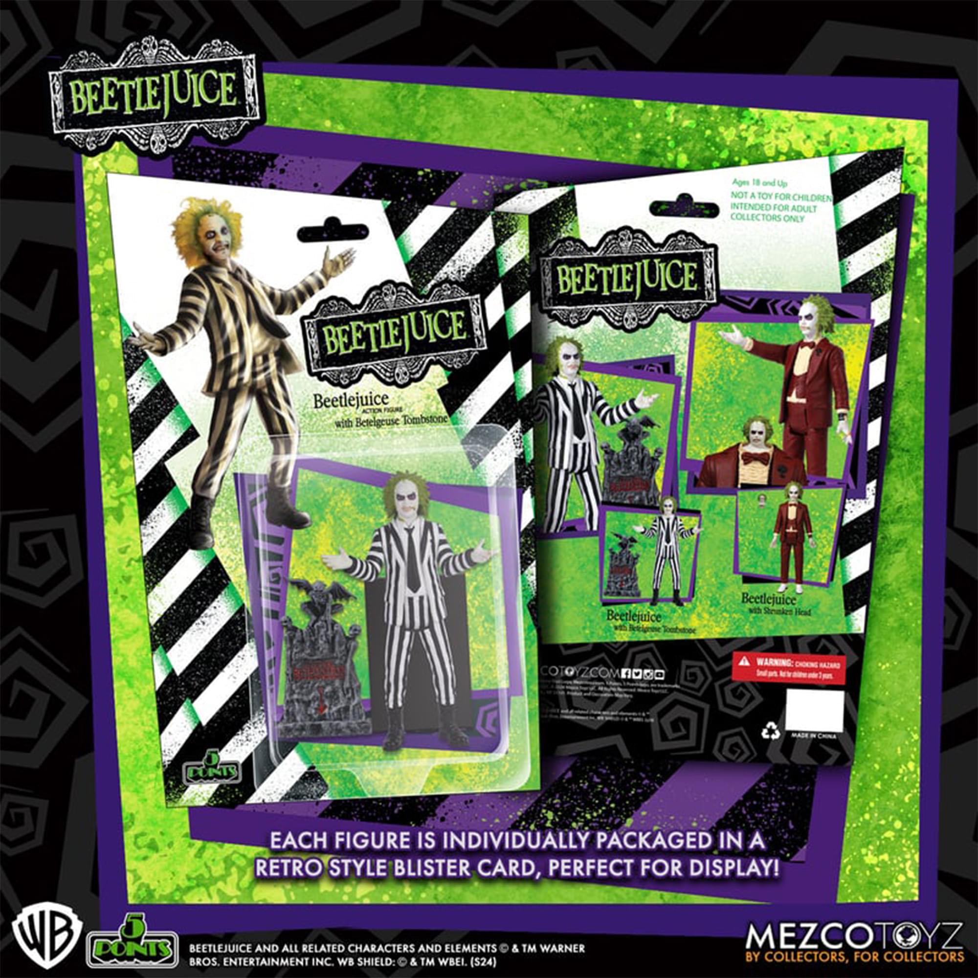Beetlejuice 5 Points Action Figure | Striped Suit