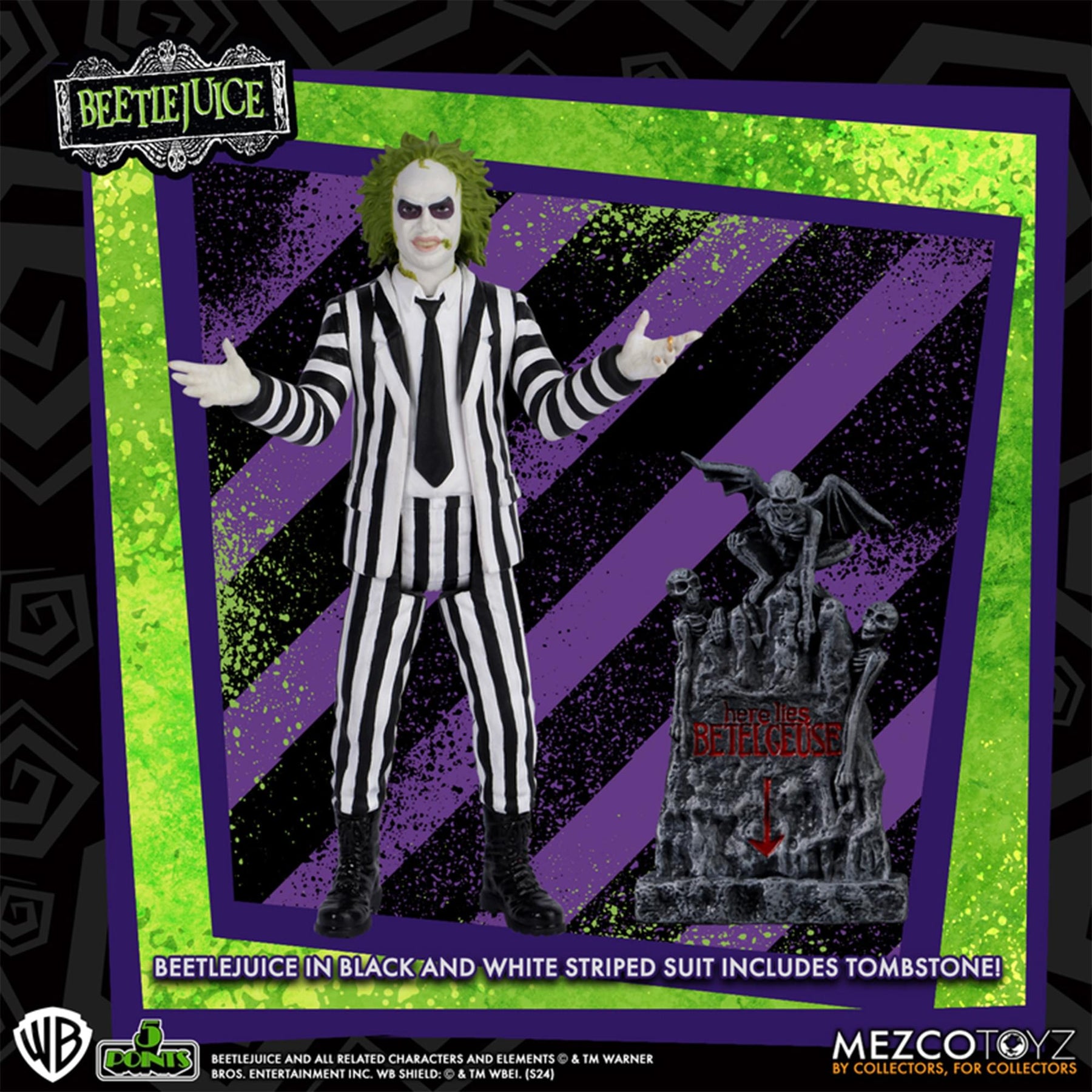 Beetlejuice 5 Points Action Figure | Striped Suit