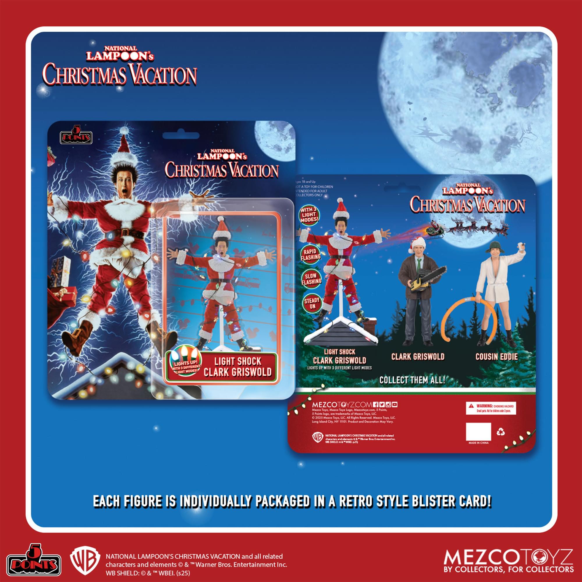 National Lampoon's Christmas Vacation 5 Points Action Figure | Light Shock Clark