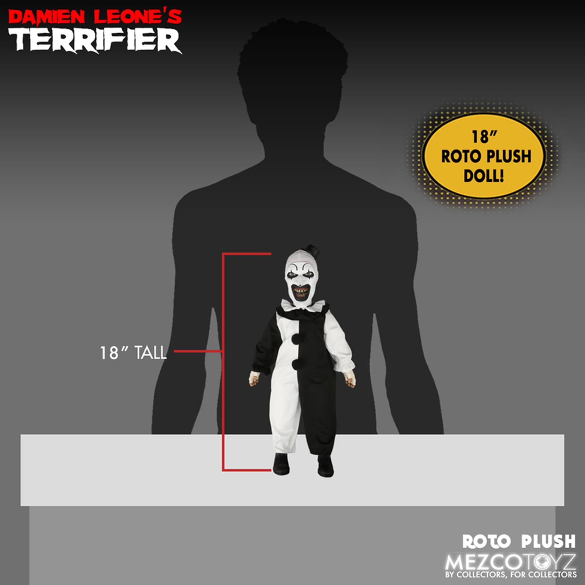 Terrifier Art the Clown 18 Inch MDS Roto Plush