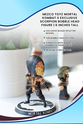 Mezco Toyz Mortal Kombat X Exclusive Scorpion Bobble Head Figure | 6 Inches Tall