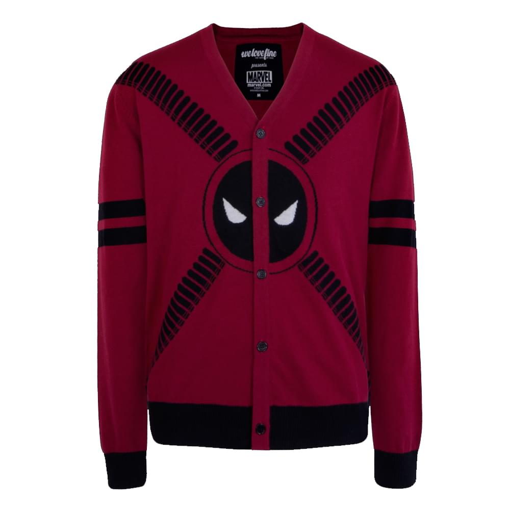 Deadpool 5 Button Adult Cardigan Sweater