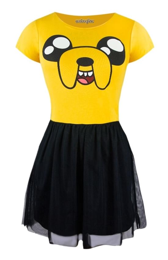 Adventure Time Jake Happy Face Fit & Flare Women's Tulle Dress