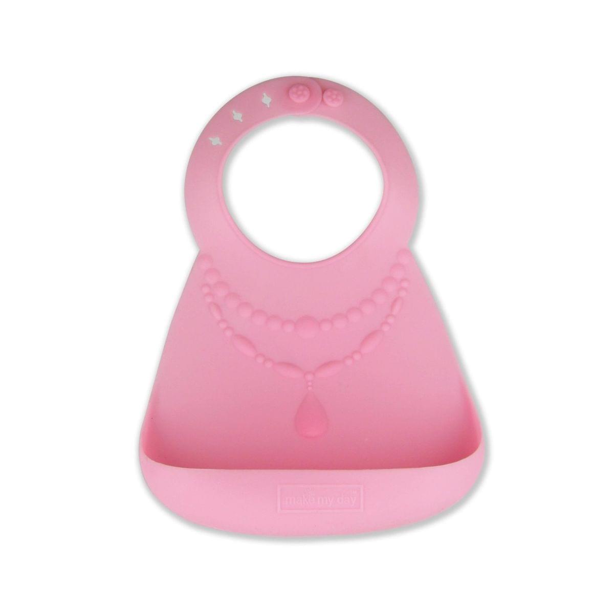 Make My Day Silicone Wonderfully Soft Baby Bib Pink