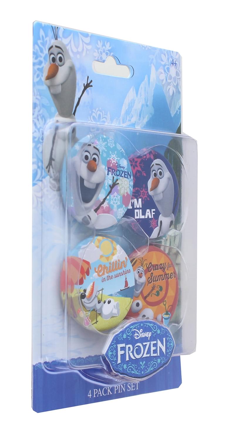 Disney Frozen Olaf 1.25 Inch Collectible Button Pins | Set of 4