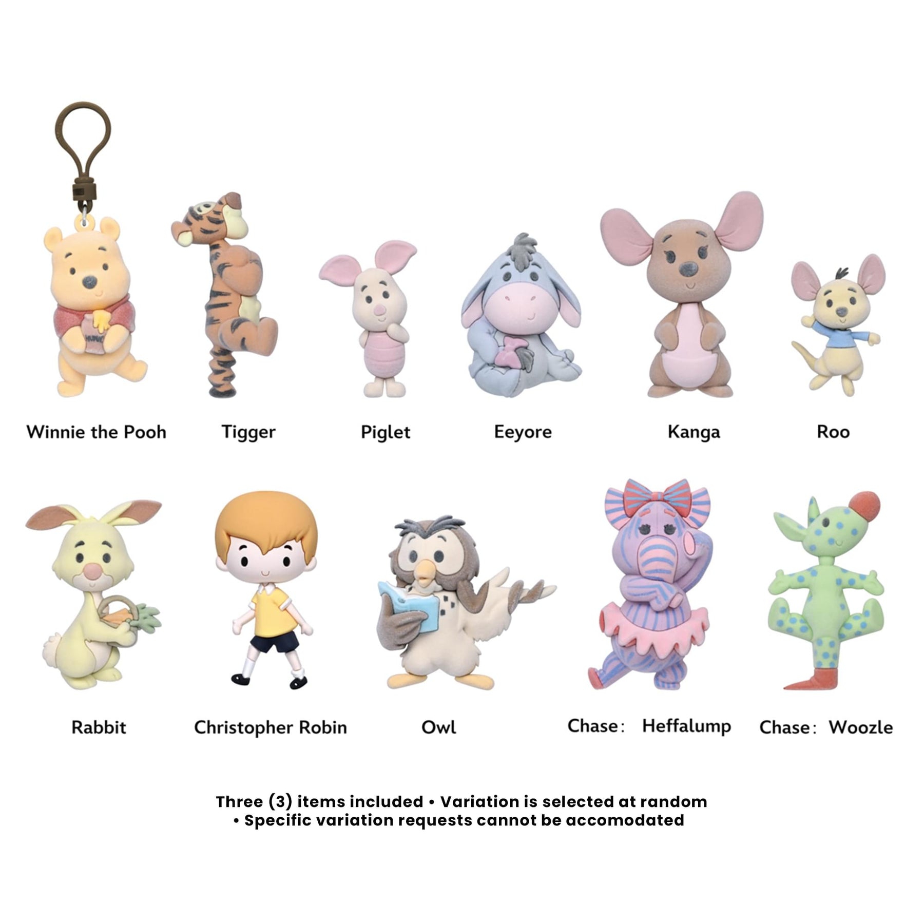 Disney Series 78 Winnie The Pooh Blind Bag 3D Foam Bag Clips | 3 Random