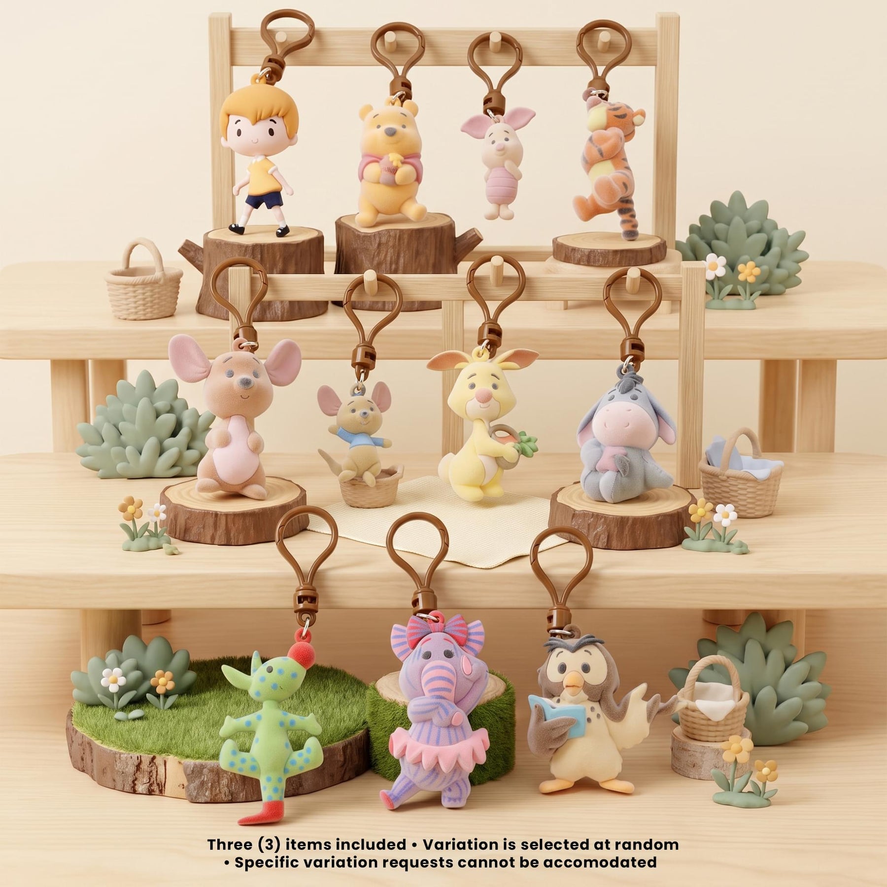Disney Series 78 Winnie The Pooh Blind Bag 3D Foam Bag Clips | 3 Random