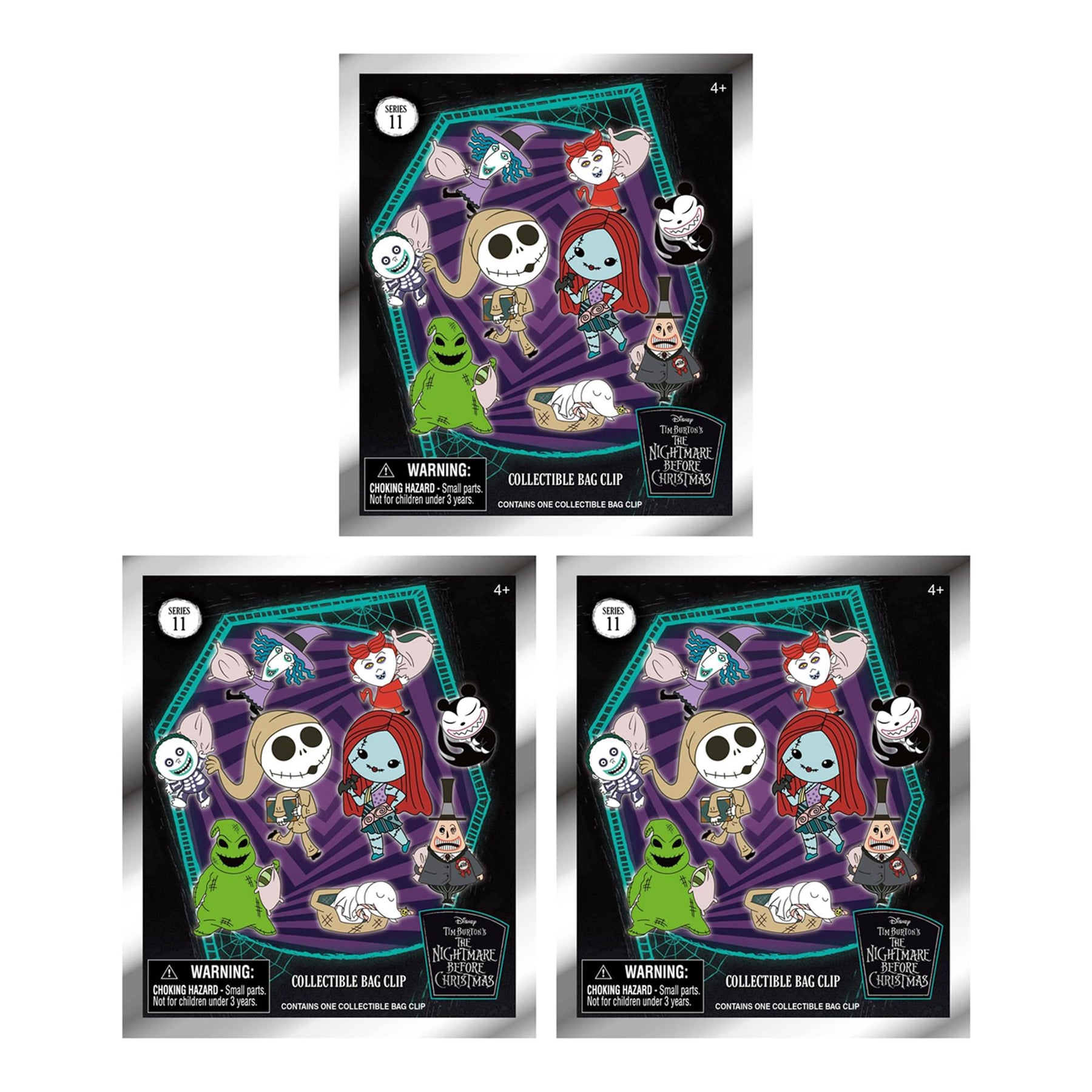 The Nightmare Before Christmas Series 11 Blind Bag 3D Foam Bag Clip | 3 Random