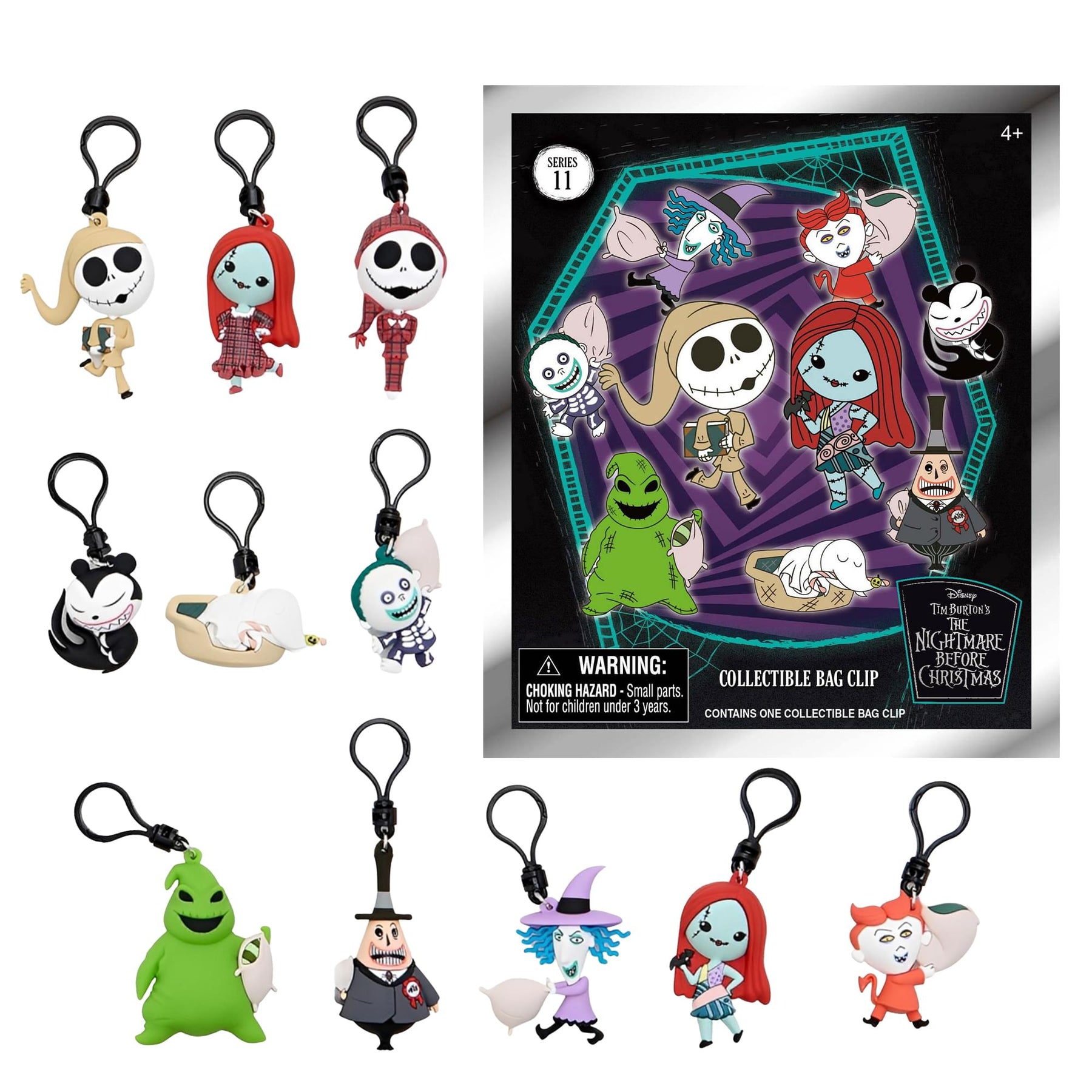 Disney Nightmare Before Christmas Series 11 Blind Bag 3D Foam Bag Clip | 1 Random
