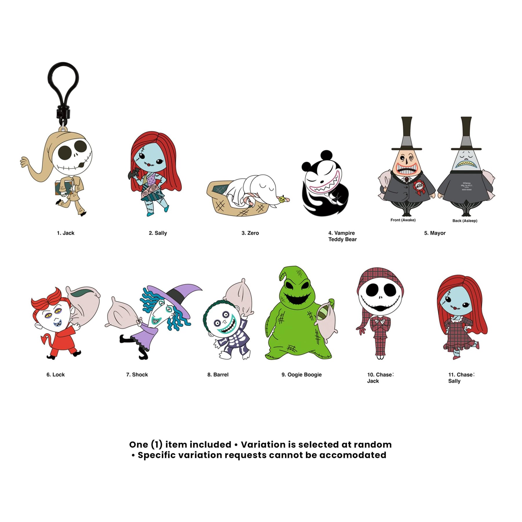 Disney Nightmare Before Christmas Series 11 Blind Bag 3D Foam Bag Clip | 1 Random