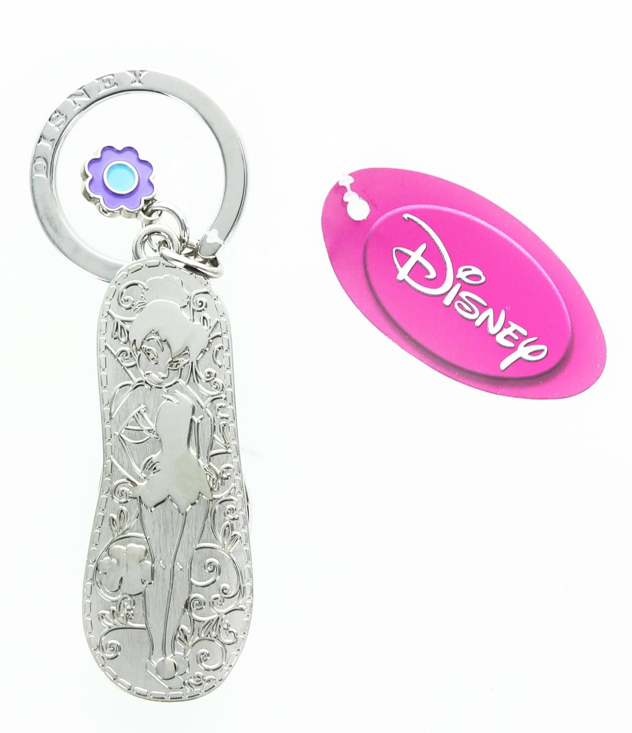 Florida Orange Flip Flop Pewter Key Ring