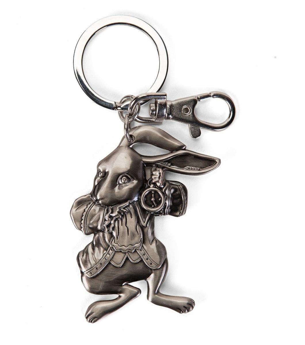Alice Through the Looking Glass Pewter Key Ring: Rabbit