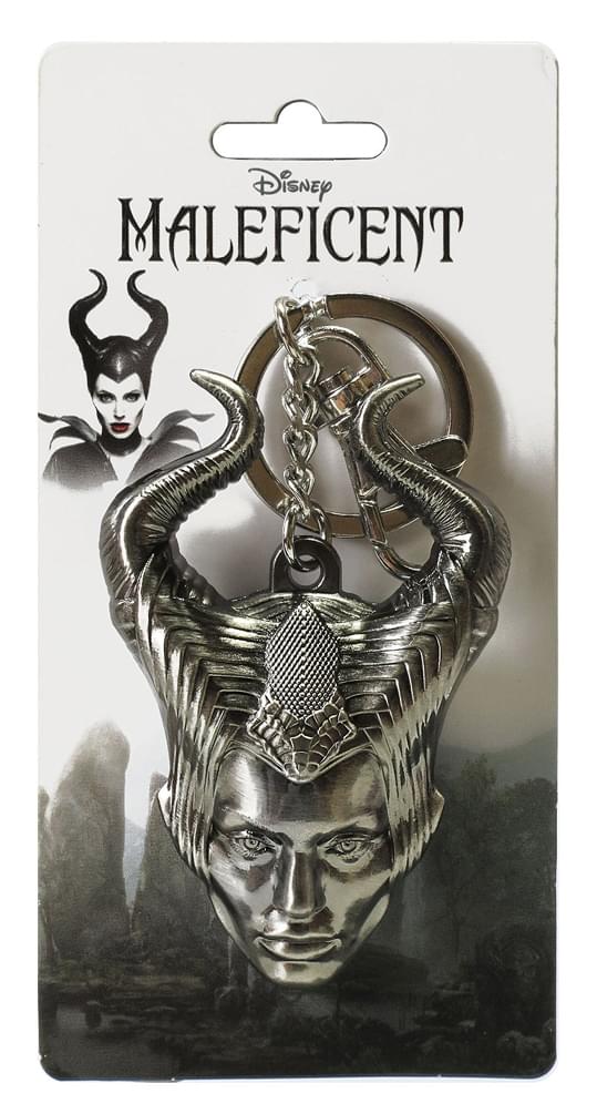 Maleficent Head Pewter Key Ring Chain