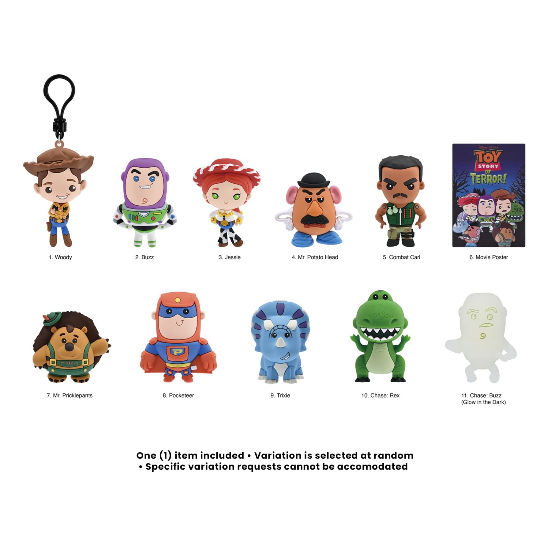 Disney Series 77 Toy Story Of Terror Blind Bag 3D Foam Bag Clip | 1 Random