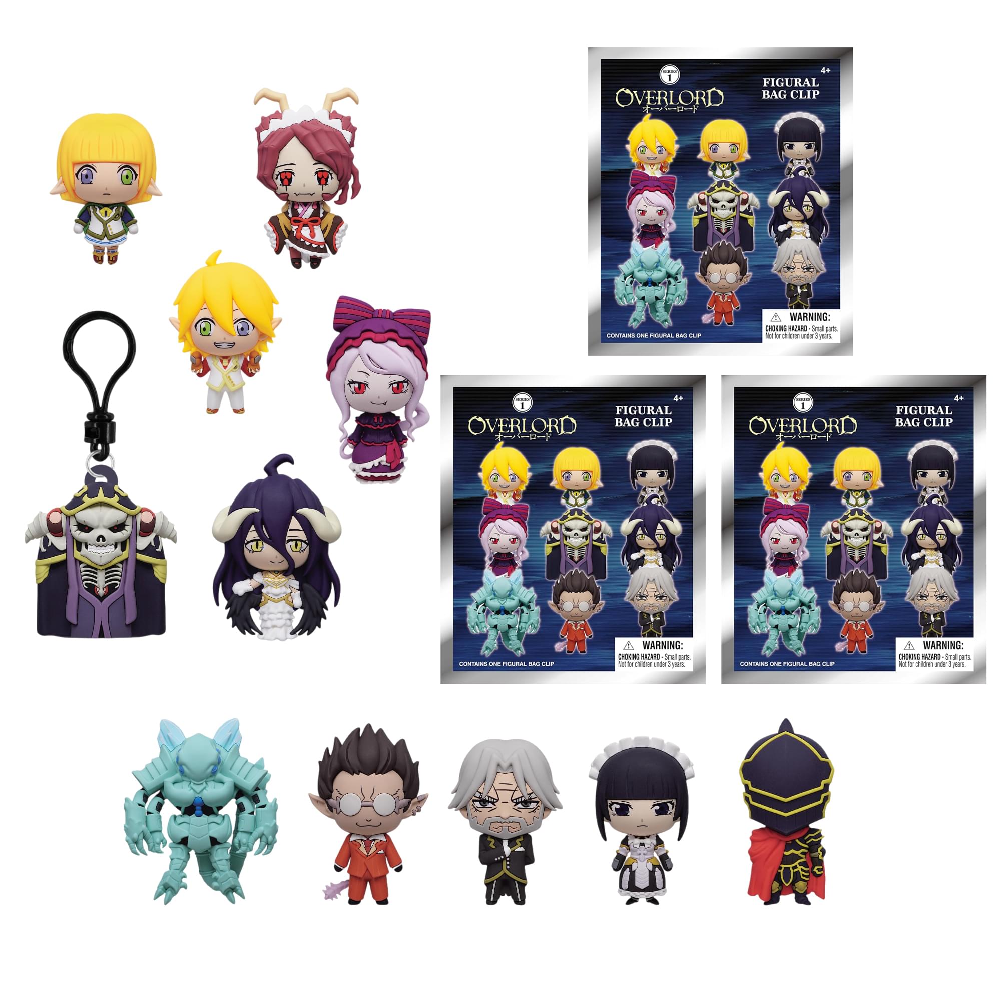 Overlord Series 1 Blind Bag 3D Foam Bag Clip | 3 Random