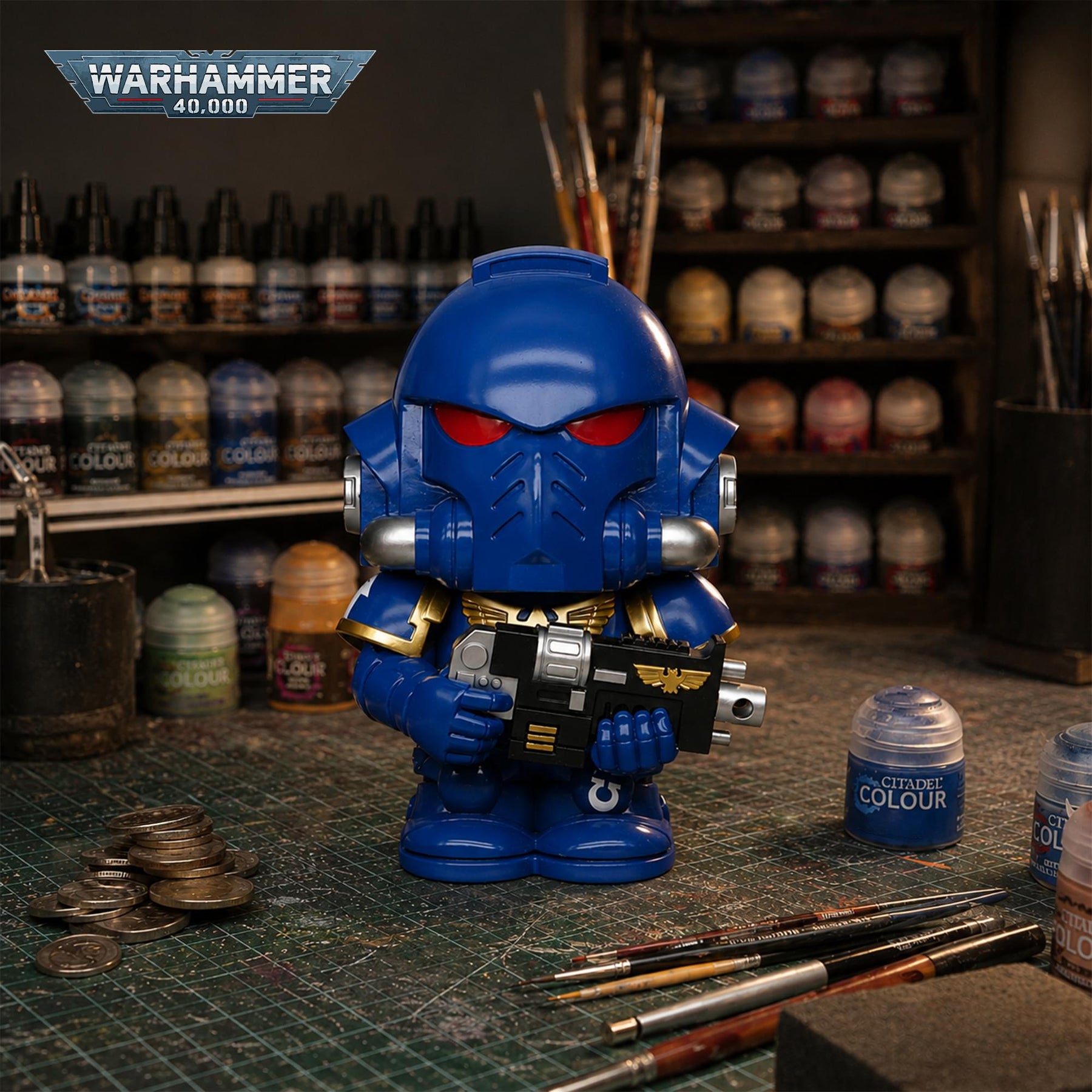 Warhammer 40K Ultramarine Intercessor  8-Inch PVC Figural Bank