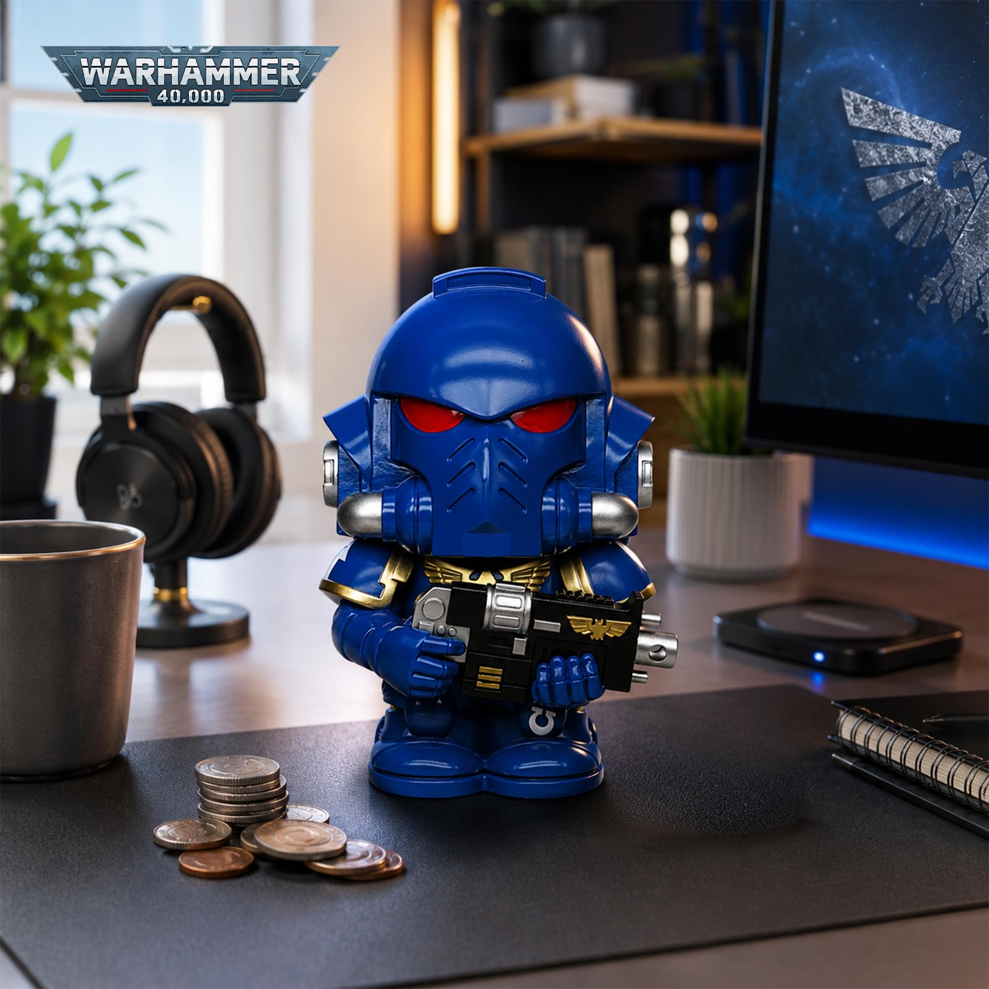 Warhammer 40K Ultramarine Intercessor  8-Inch PVC Figural Bank