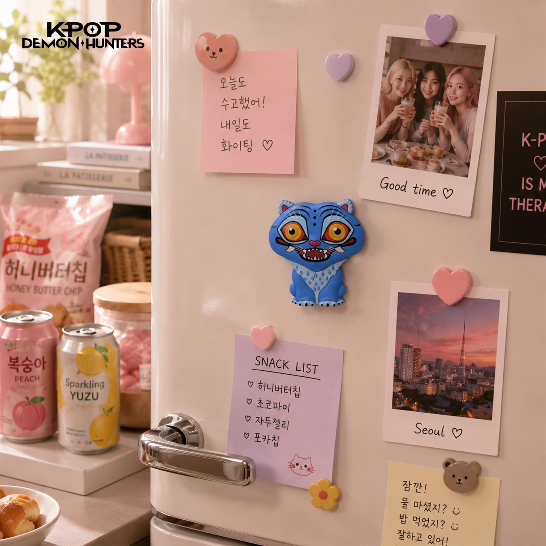 K-Pop Demon Hunters Derpy Tiger 3D Foam Magnets | Set Of 3
