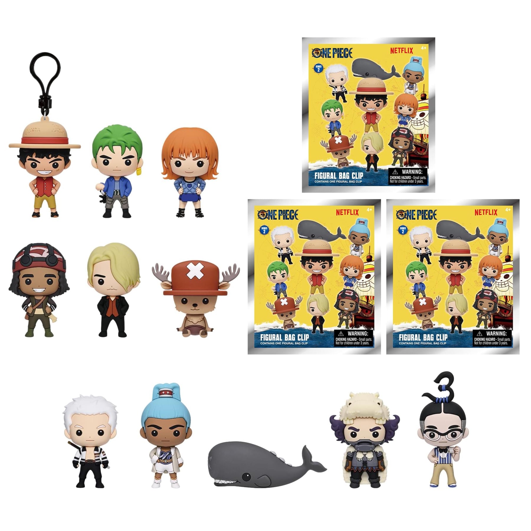 One Piece Series 2 Blind Bag 3D Foam Bag Clip | Set Of 3