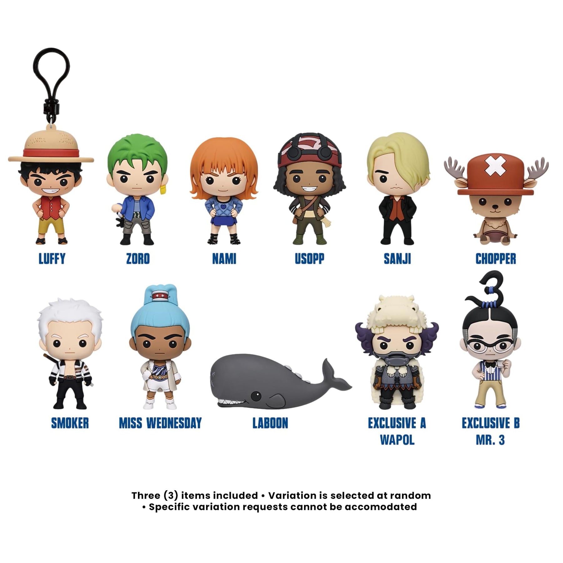 One Piece Series 2 Blind Bag 3D Foam Bag Clip | Set Of 3
