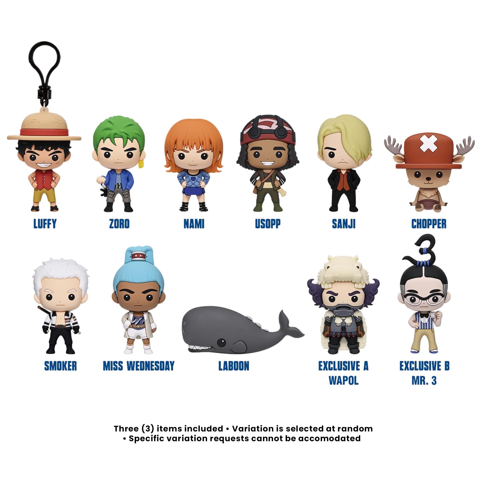 One Piece Series 2 Blind Bag 3D Foam Bag Clip | Set Of 3