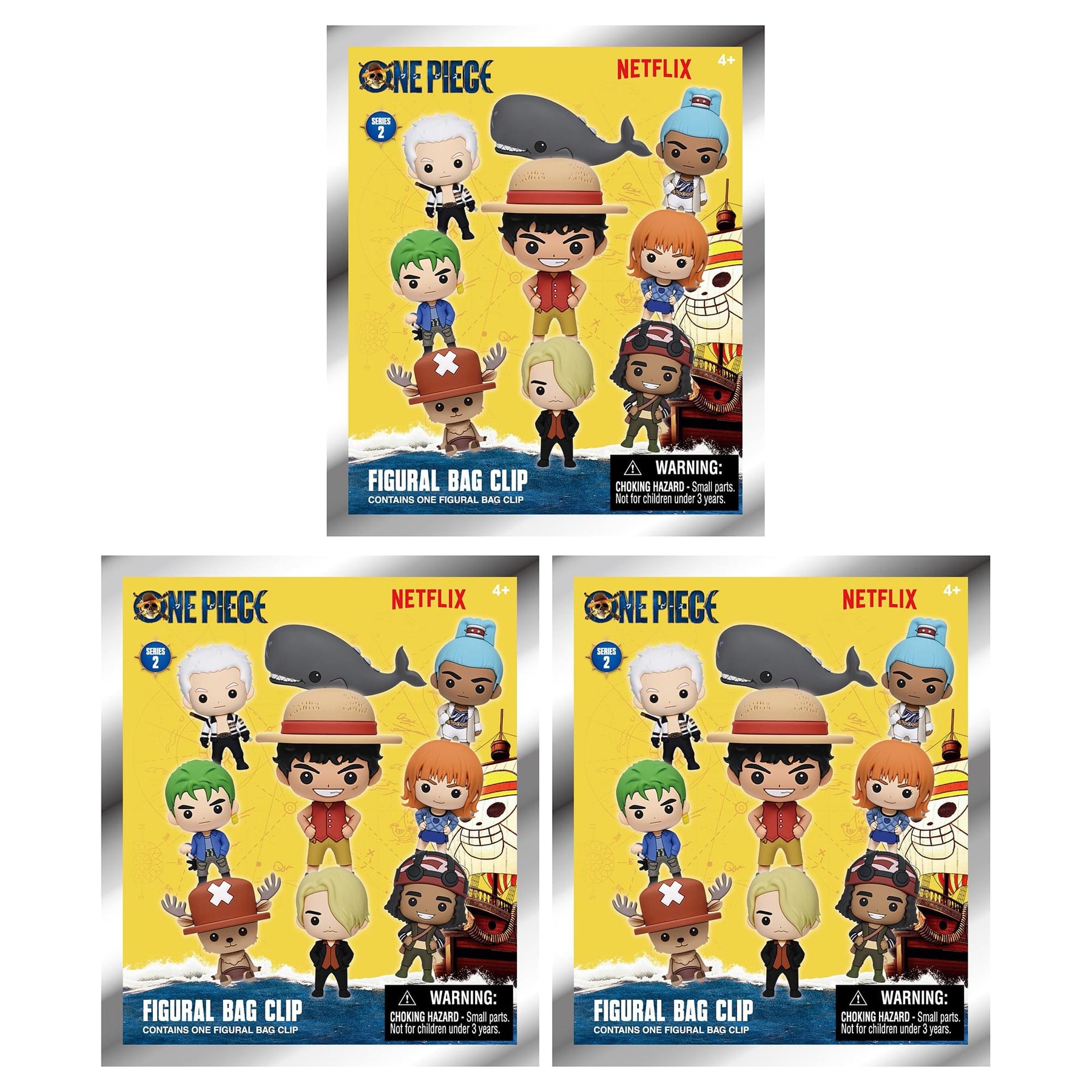One Piece Series 2 Blind Bag 3D Foam Bag Clip | Set Of 3