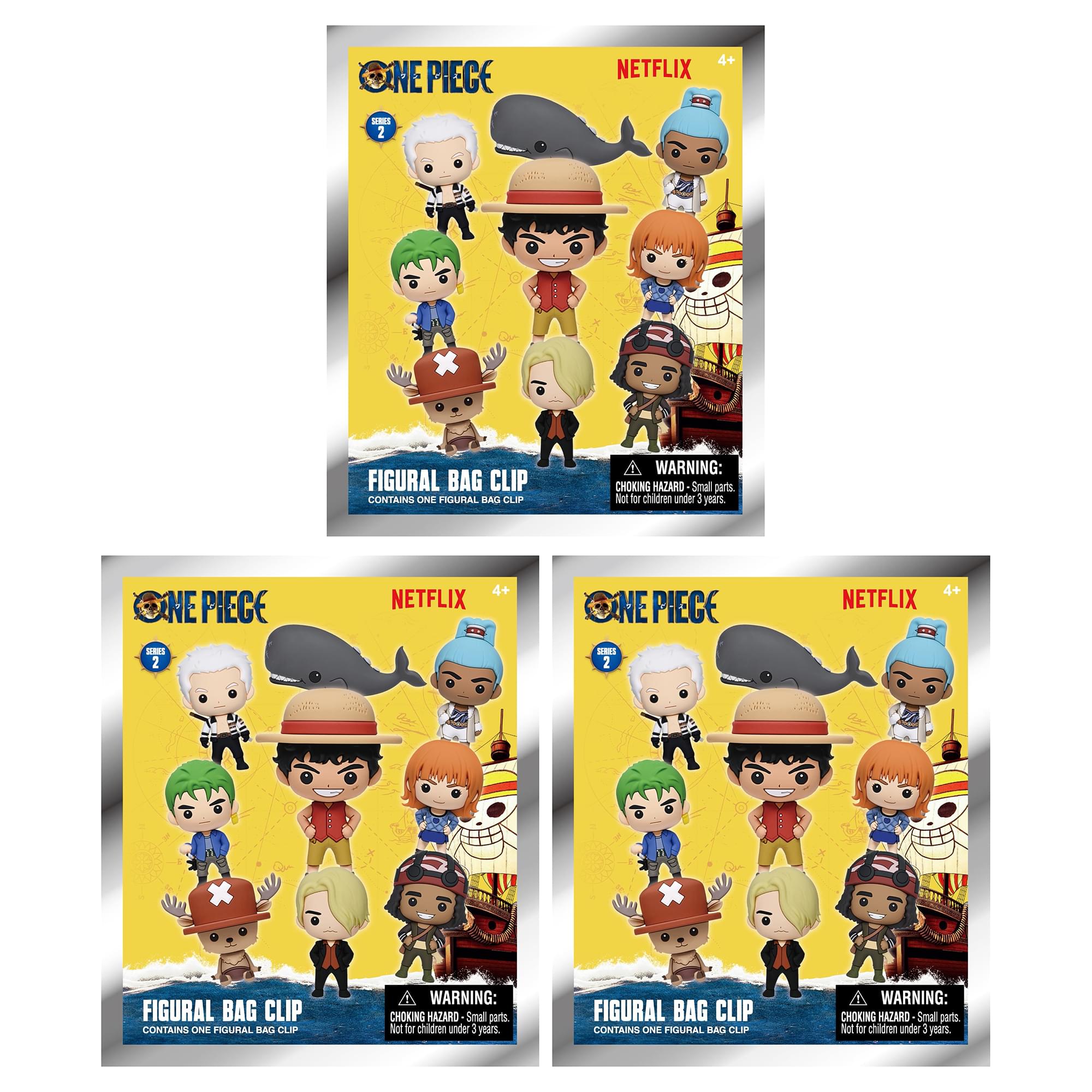 One Piece Series 2 Blind Bag 3D Foam Bag Clip | Set Of 3