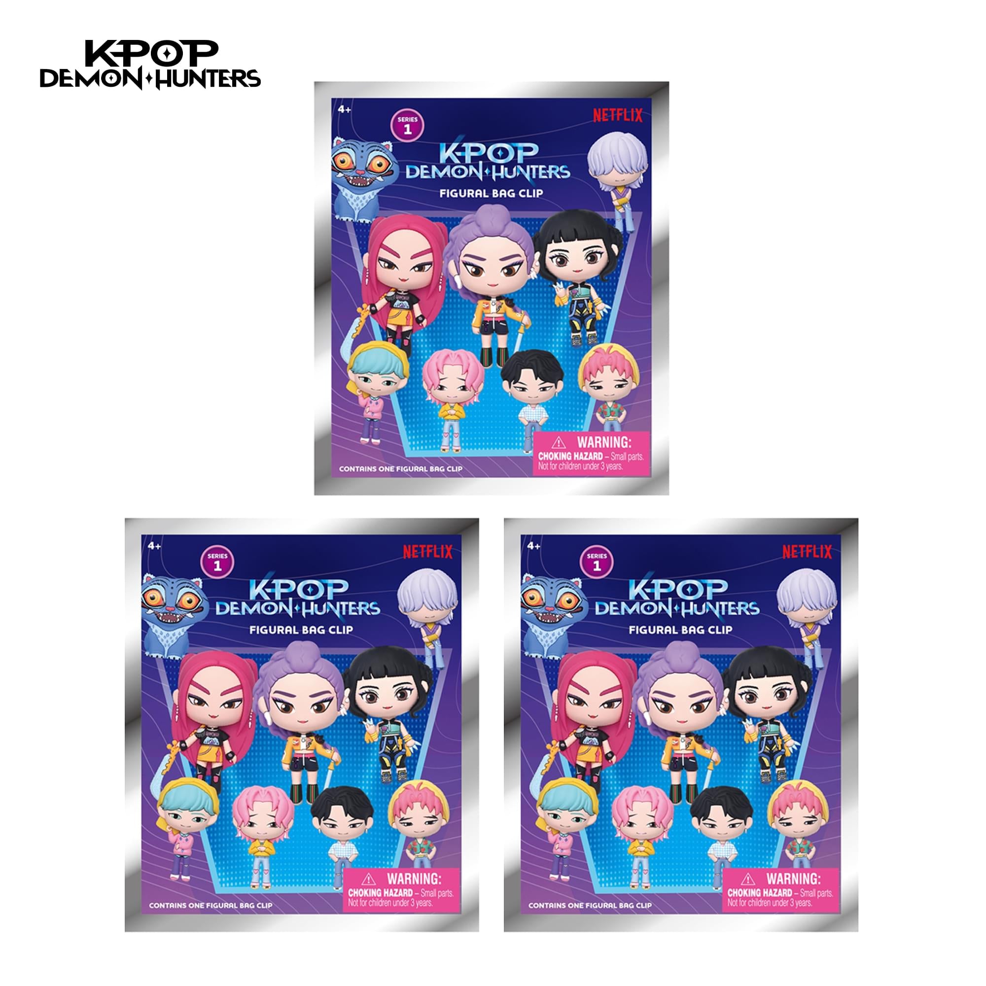 K-Pop Demon Hunters Series 1 Blind Bag 3D Foam Bag Clip | 3 Random