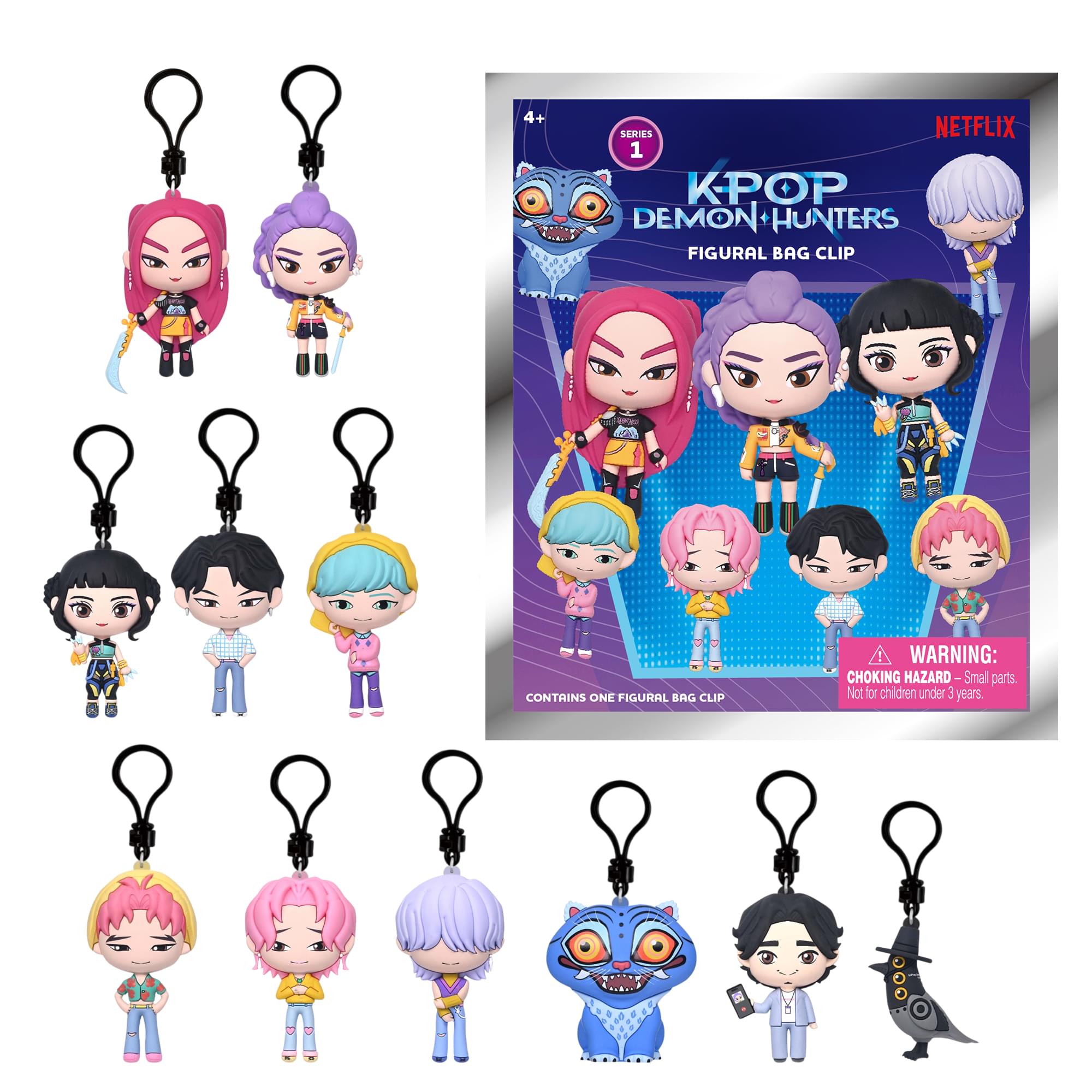 K-Pop Demon Hunters Series 1 Blind Bag 3D Foam Bag Clip | One Random