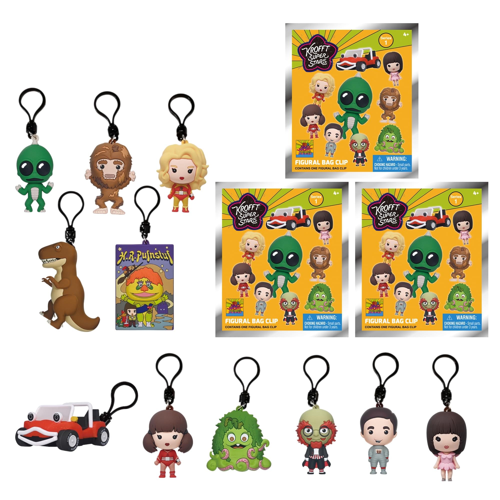 Krofft Superstars Series 1 Blind Bag 3D Foam Bag Clip | 3 Random