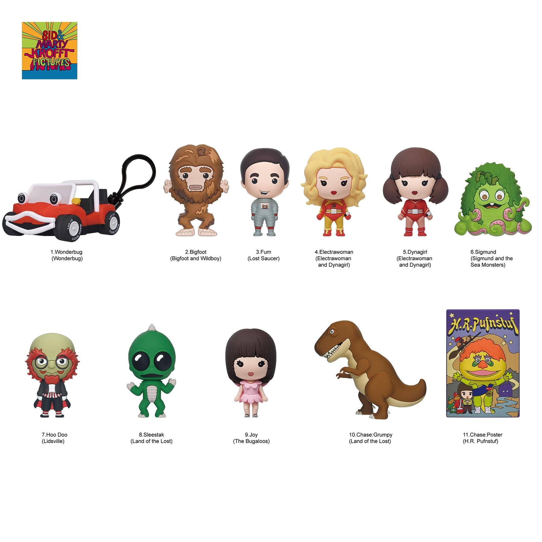 Krofft Superstars Series 1 Blind Bag 3D Foam Bag Clip | 3 Random
