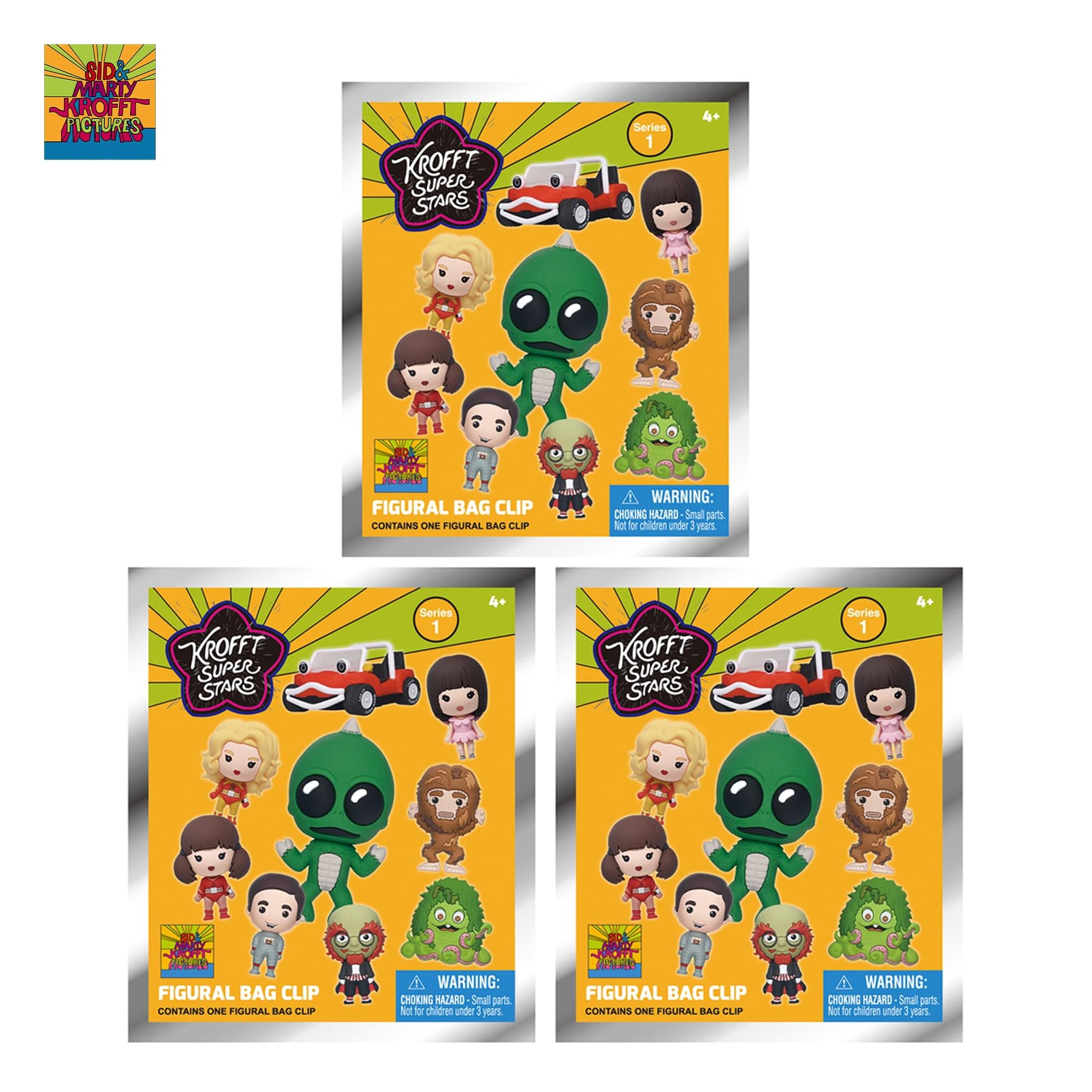 Krofft Superstars Series 1 Blind Bag 3D Foam Bag Clip | 3 Random