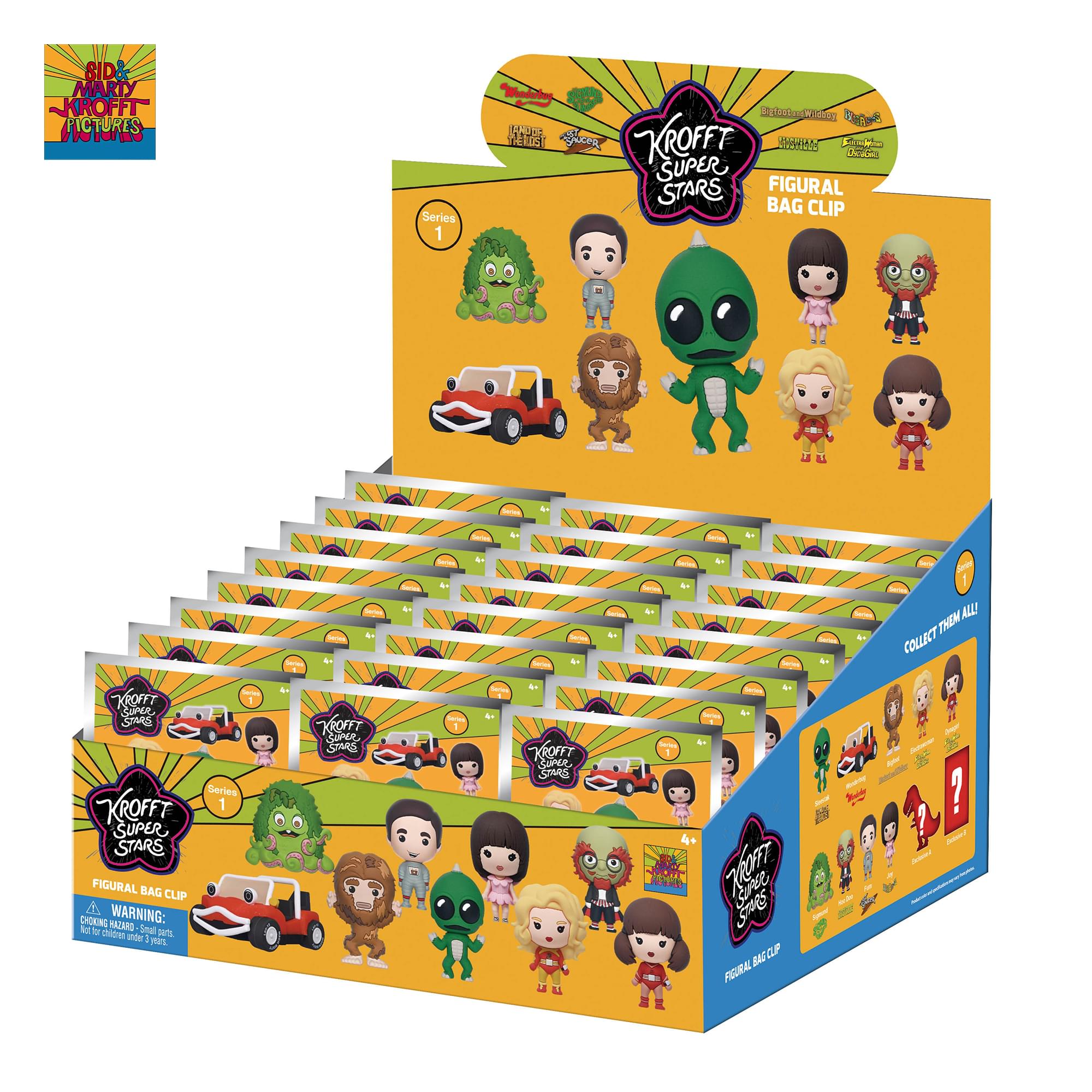 Krofft Superstars Series 1 Blind Bag 3D Foam Bag Clip | 3 Random