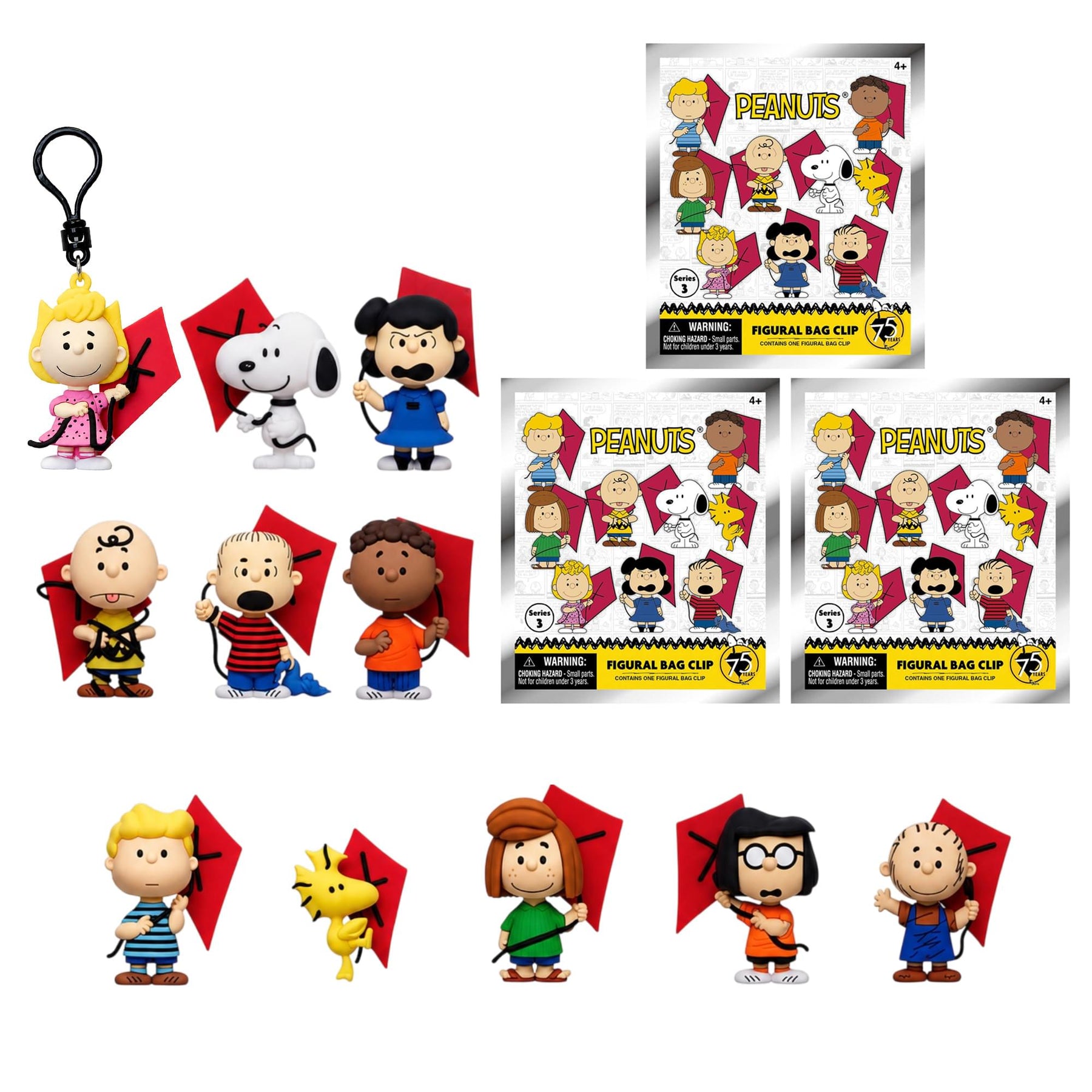 Peanuts Series 3 Blind Bag 3D Foam Bag Clip | 3 Random