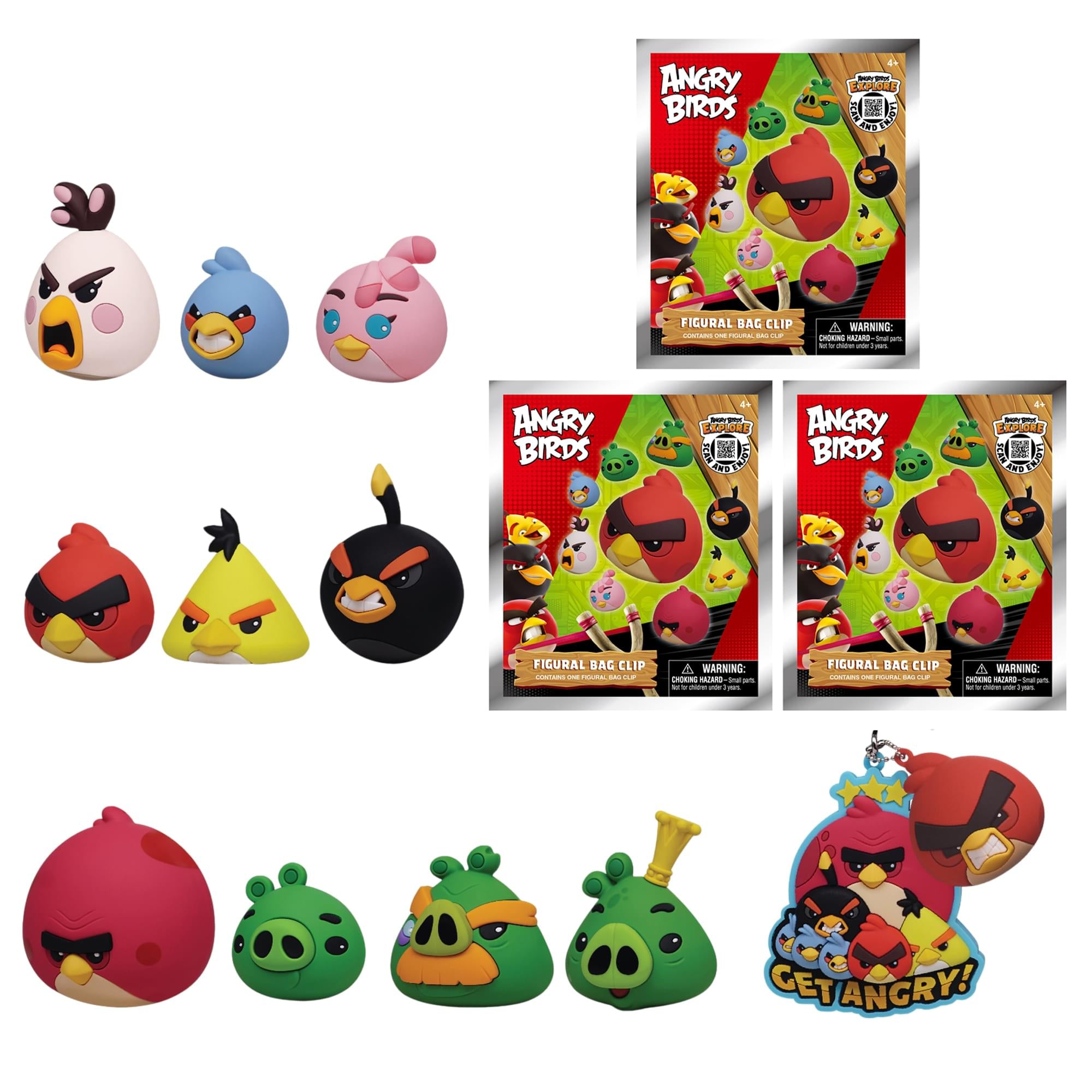 Angry Birds Series 1 Blind Bag 3D Foam Bag Clip | 3 Random