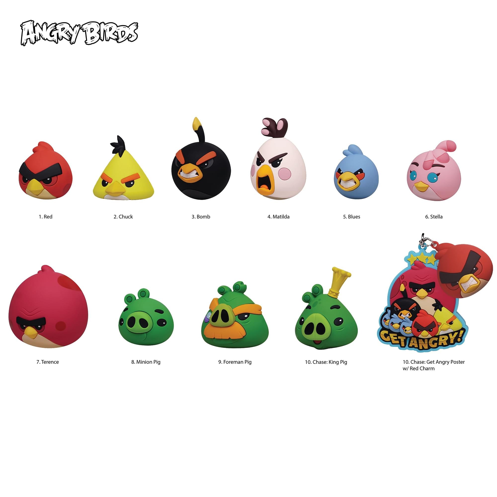Angry Birds Series 1 Blind Bag 3D Foam Bag Clip | 3 Random
