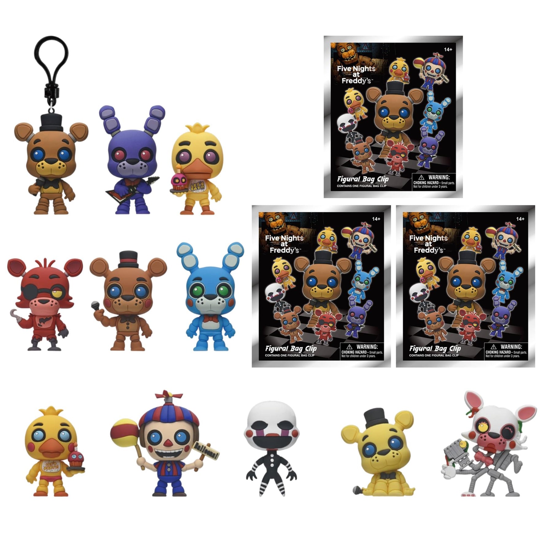 Five Nights at Freddy's Series 1 Blind Bag 3D Foam Bag Clips | 3 Random