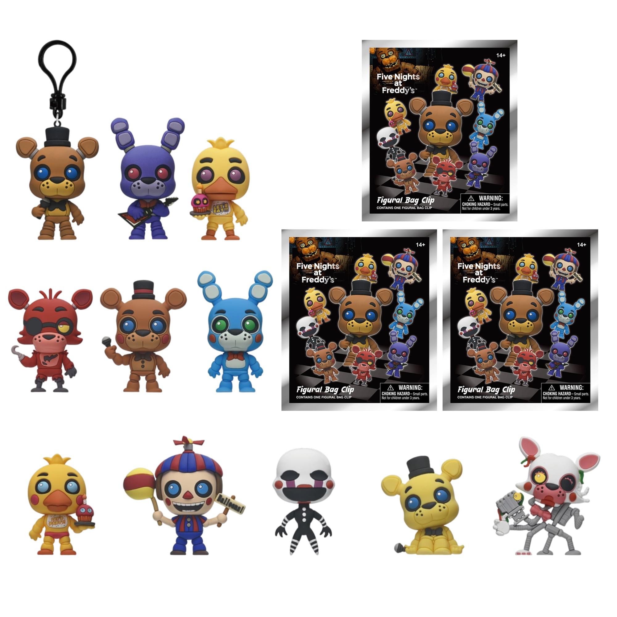 Five Nights at Freddy's Series 1 Blind Bag 3D Foam Bag Clips | 3 Random