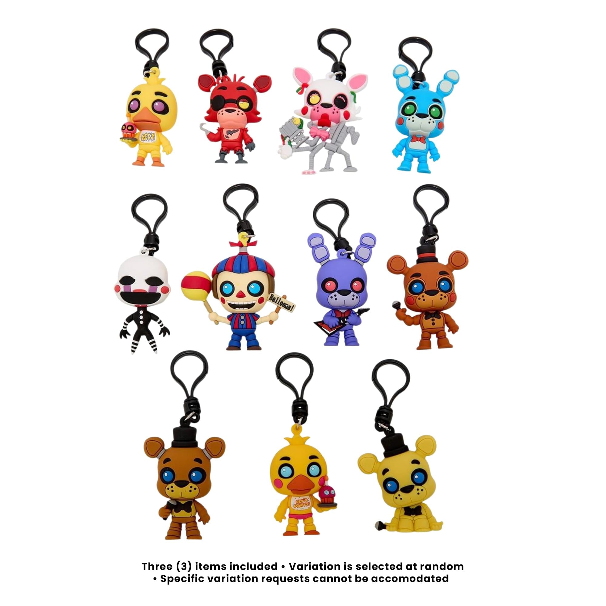 Five Nights at Freddy's Series 1 Blind Bag 3D Foam Bag Clips | 3 Random