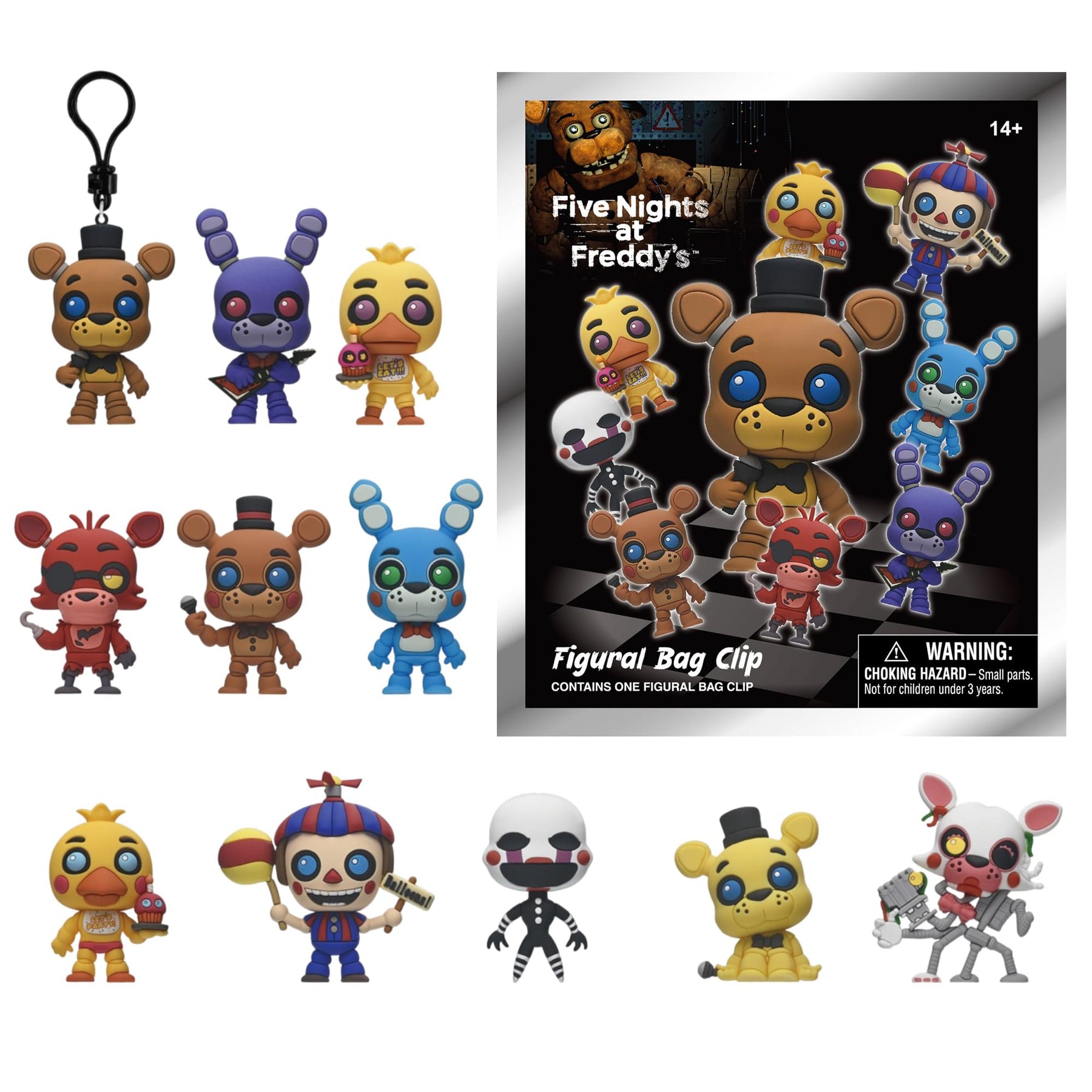 Five Nights at Freddy's Series 1 Blind Bag 3D Foam Bag Clip | 1 Random
