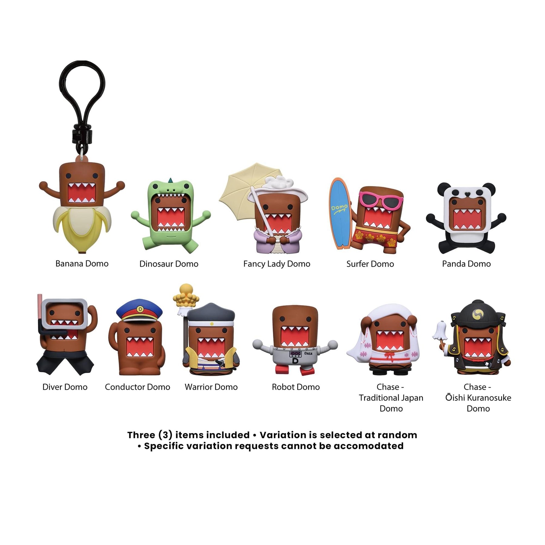 Domo-Kun Series 1 Blind Bag 3D Foam Bag Clip | Set Of 3