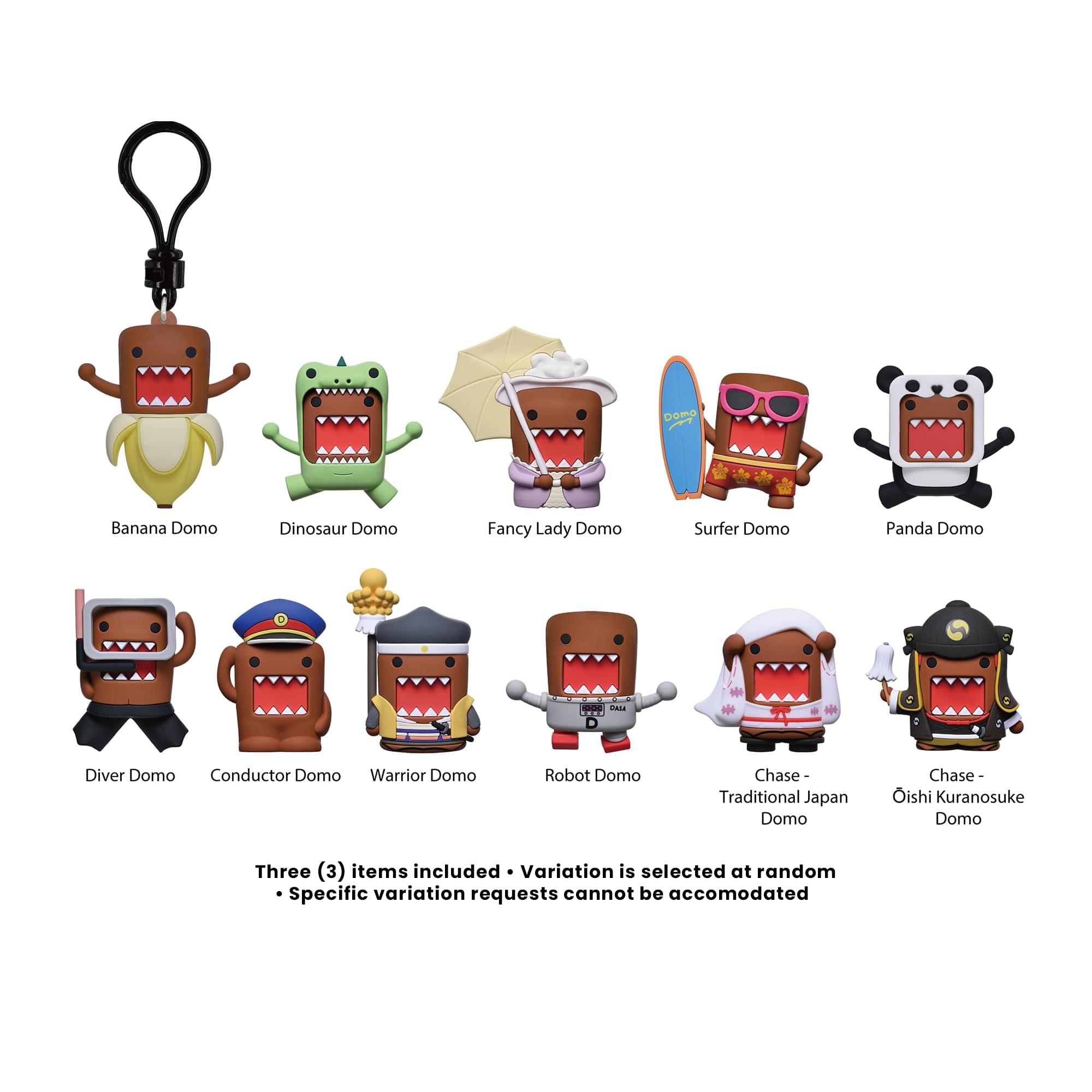 Domo-Kun Series 1 Blind Bag 3D Foam Bag Clip | Set Of 3