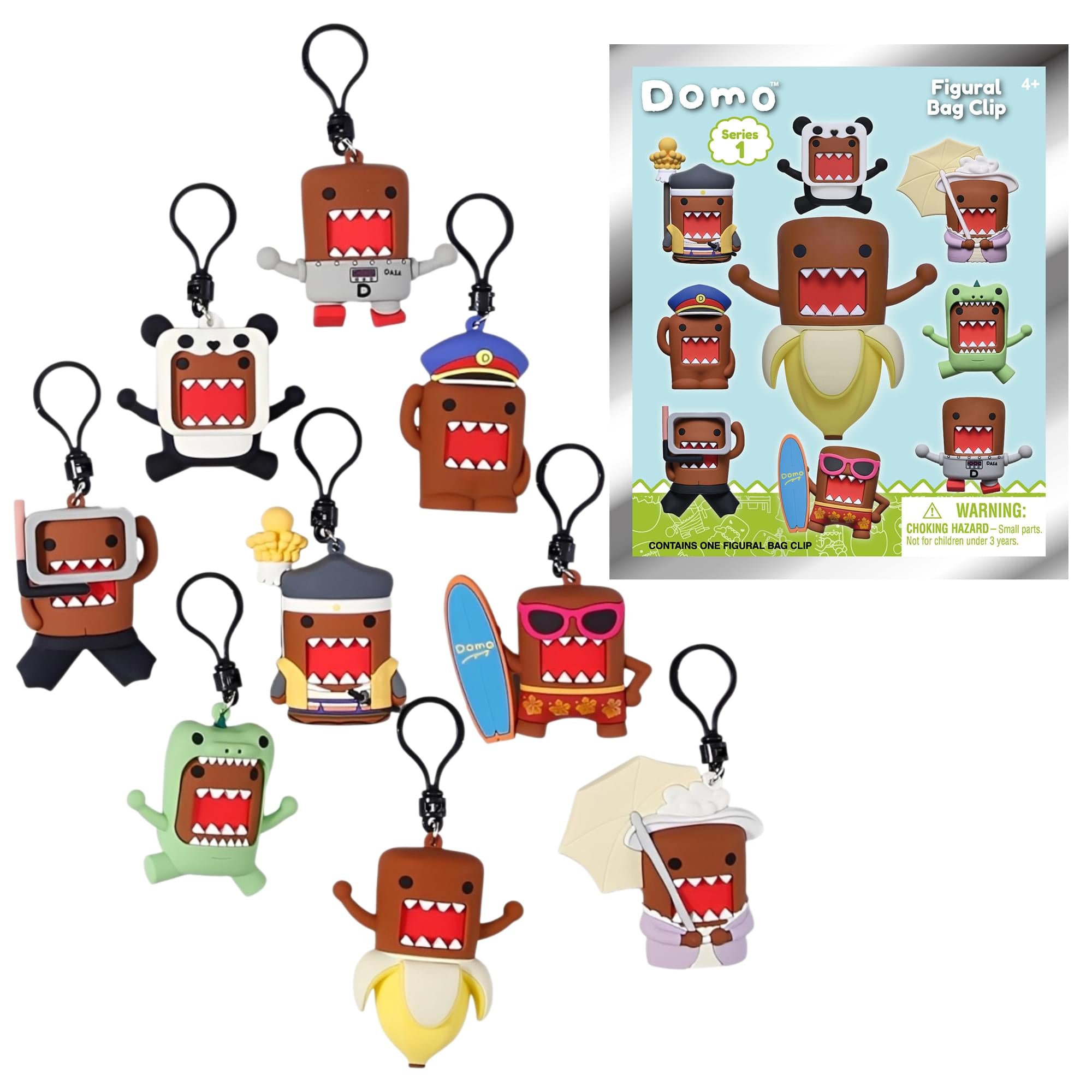 Domo-Kun Series 1 Blind Bag 3D Foam Bag Clip | One Random