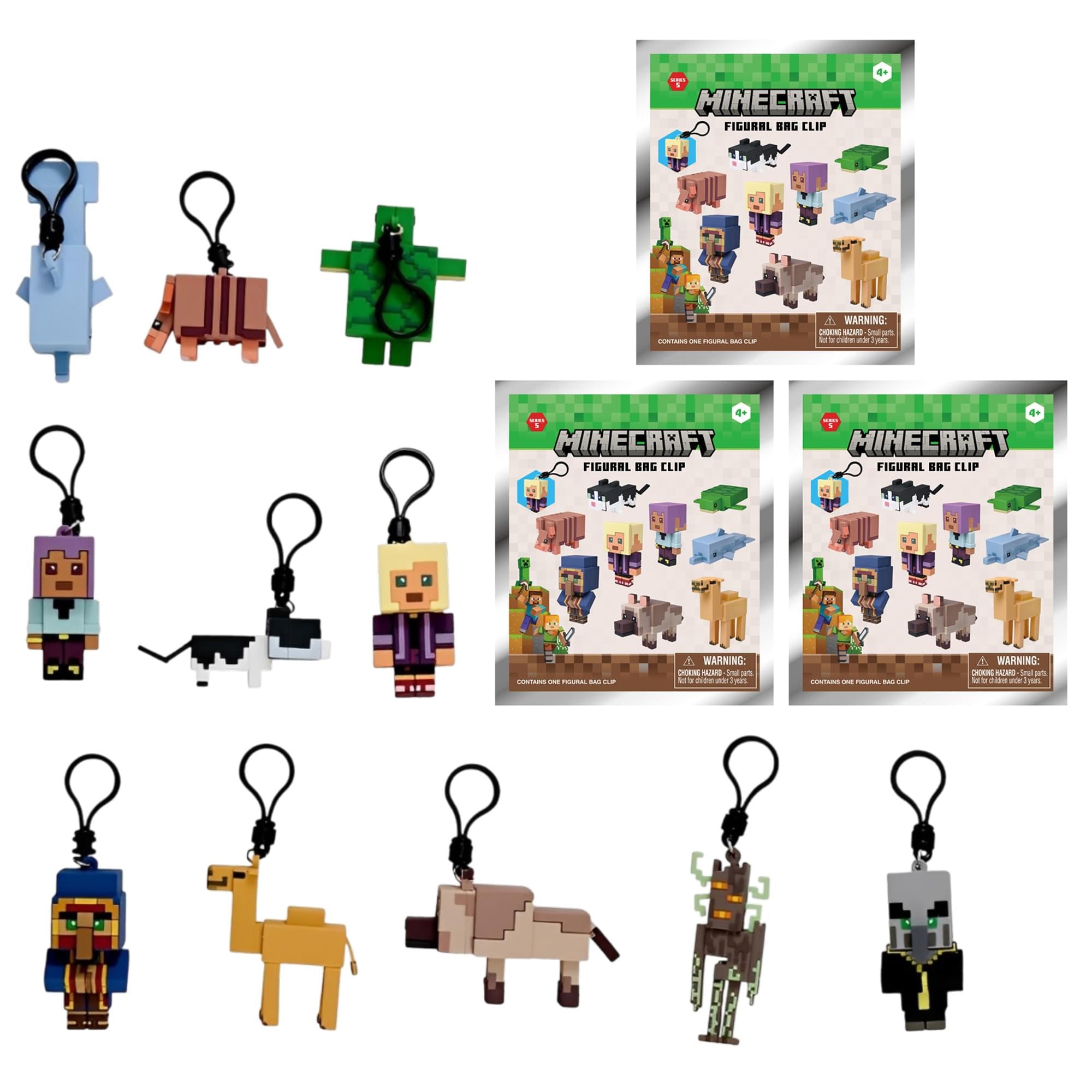 Minecraft Series 5 Blind Bag 3D Foam Bag Clip | 3 Random