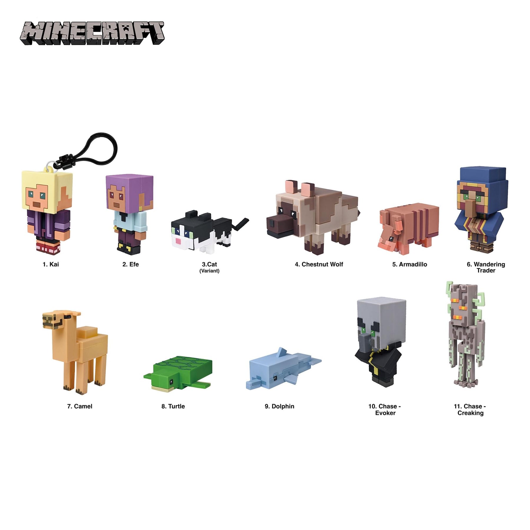 Minecraft Series 5 Blind Bag 3D Foam Bag Clip | 3 Random
