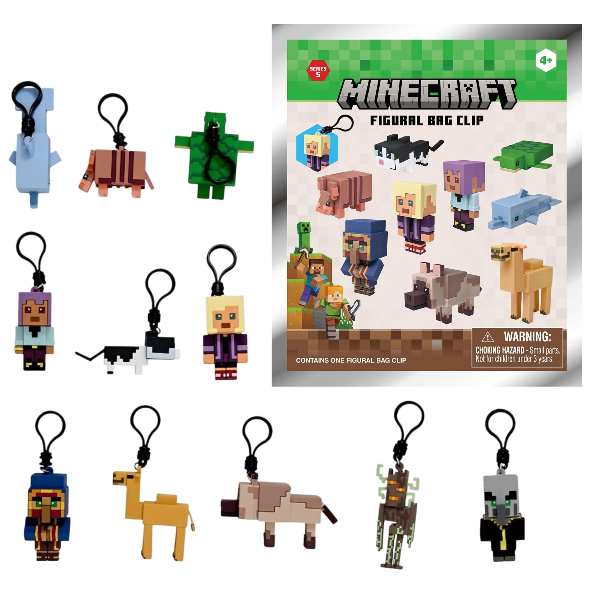 Minecraft Series 5 Blind Bag 3D Foam Bag Clip | One Random