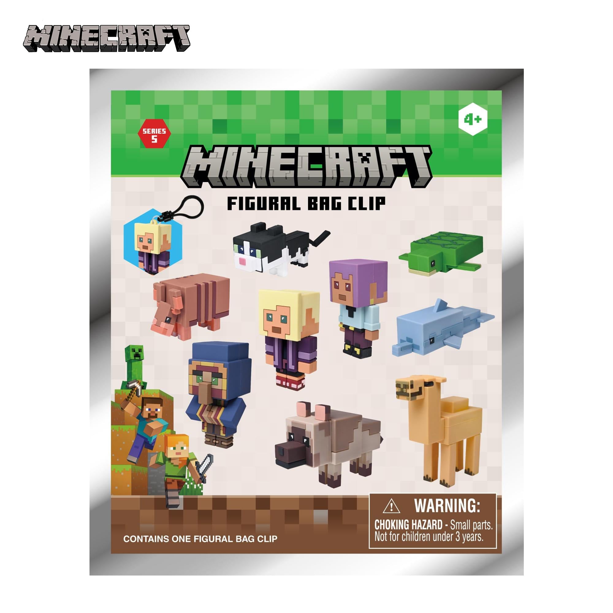Minecraft Series 5 Blind Bag 3D Foam Bag Clip | One Random