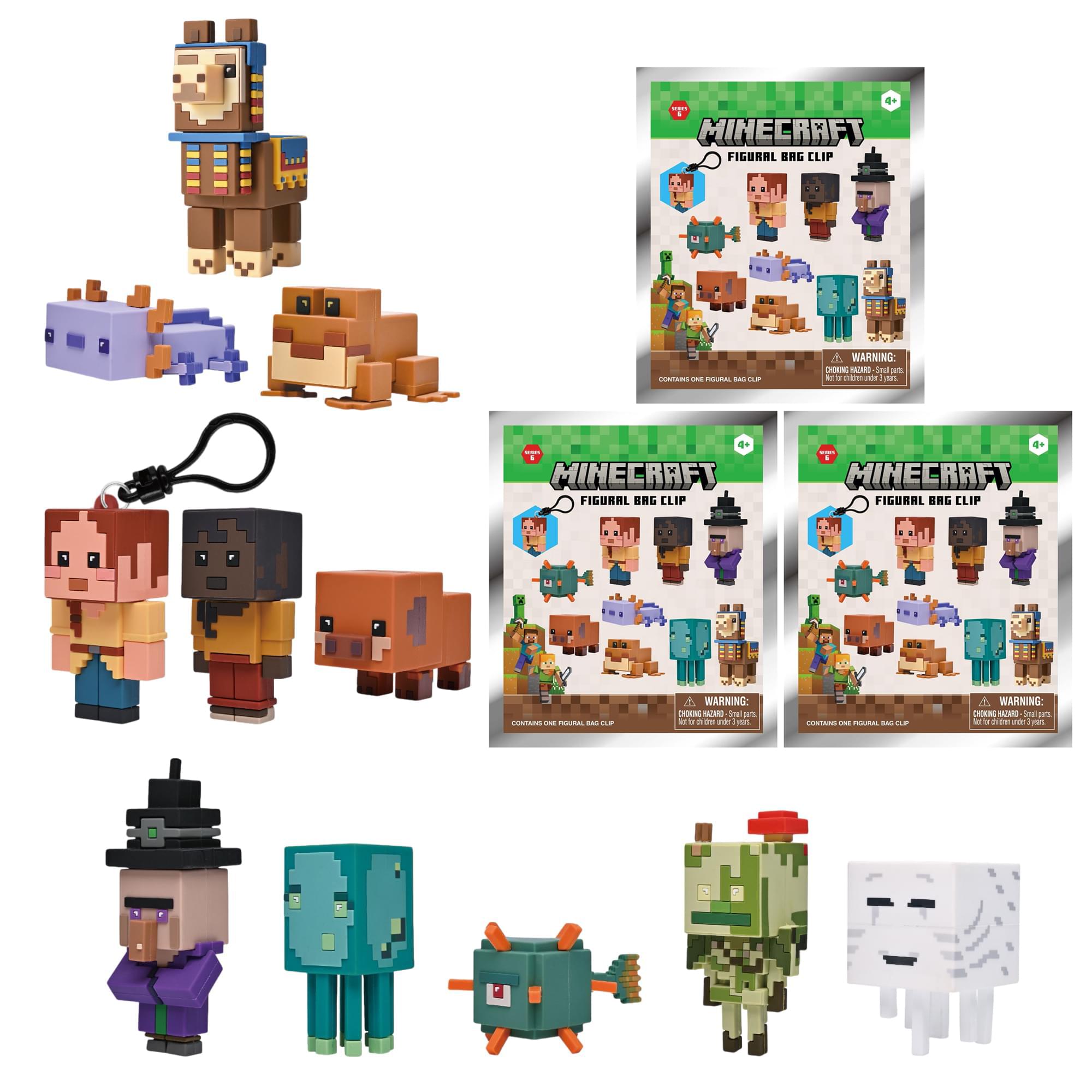 Minecraft Series 6 Blind Bag 3D Foam Bag Clip | Set Of 3