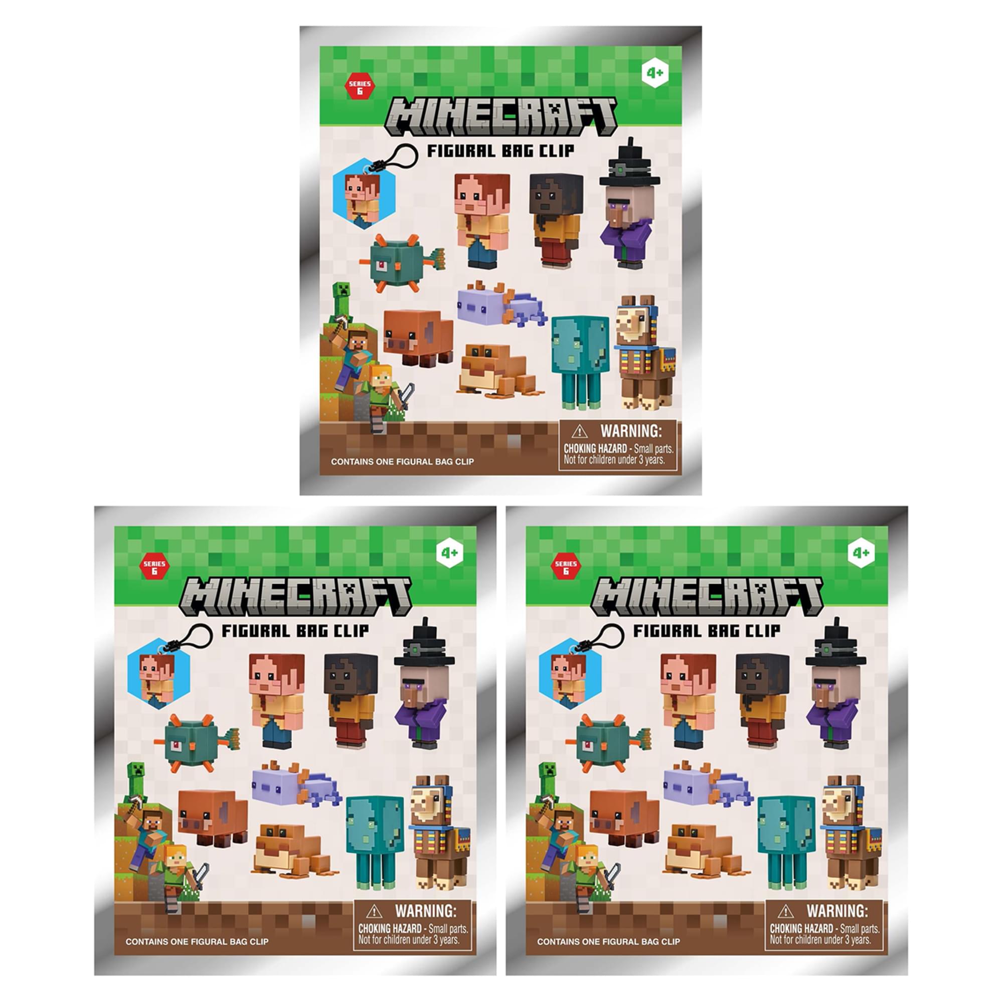 Minecraft Series 6 Blind Bag 3D Foam Bag Clip | Set Of 3