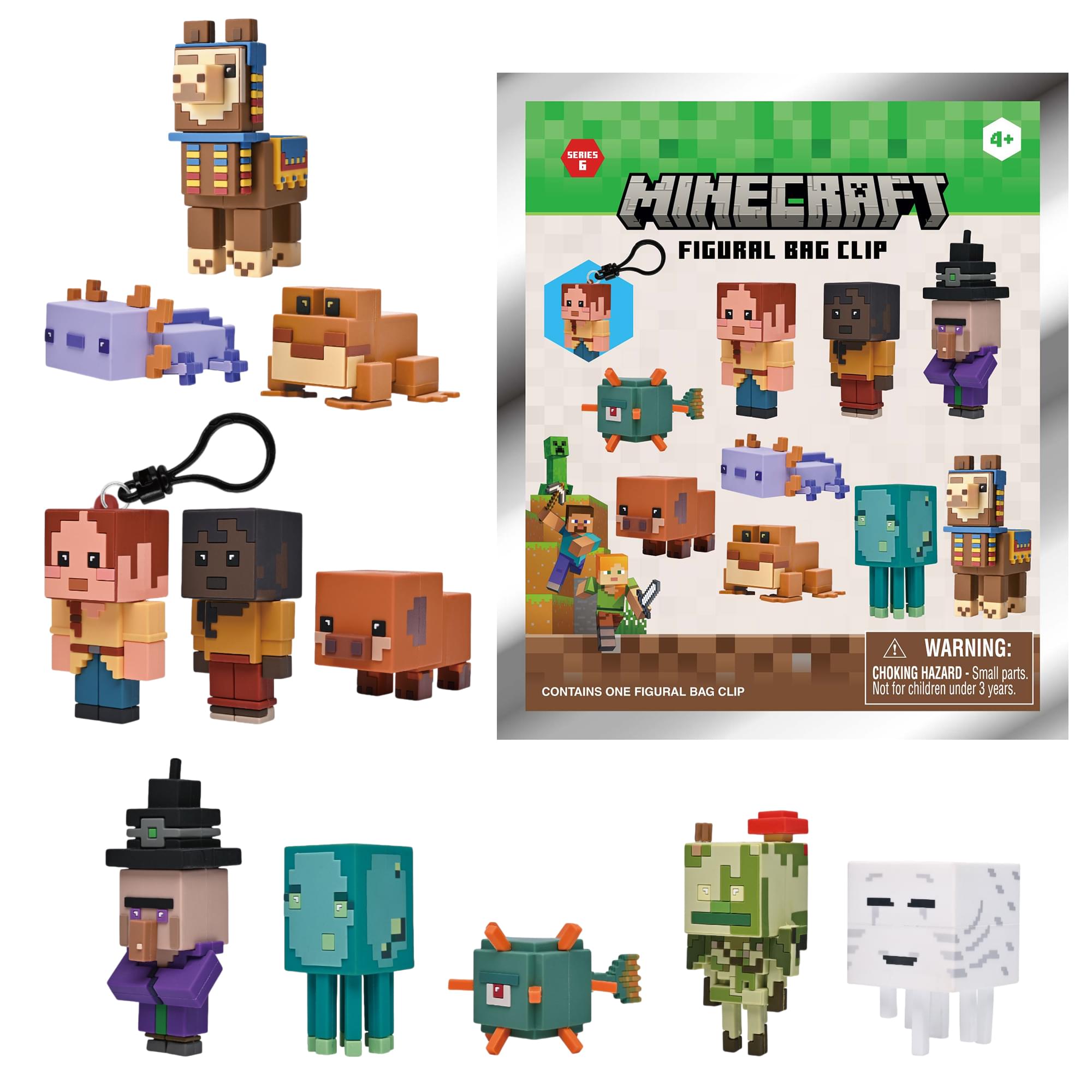 Minecraft Series 6 Blind Bag 3D Foam Bag Clip | One Random